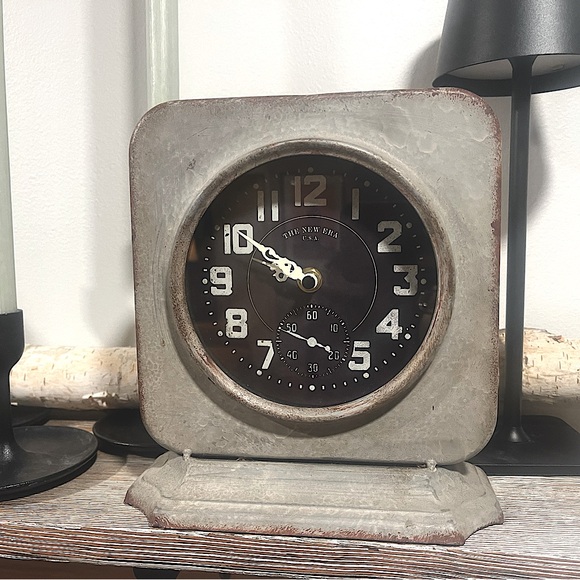 World Market Galvanized Clock - Picture 1 of 3
